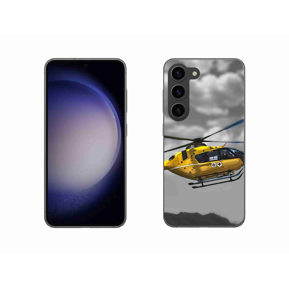 Gelový kryt mmCase na Samsung Galaxy S23 5G - žlutá helikoptéra