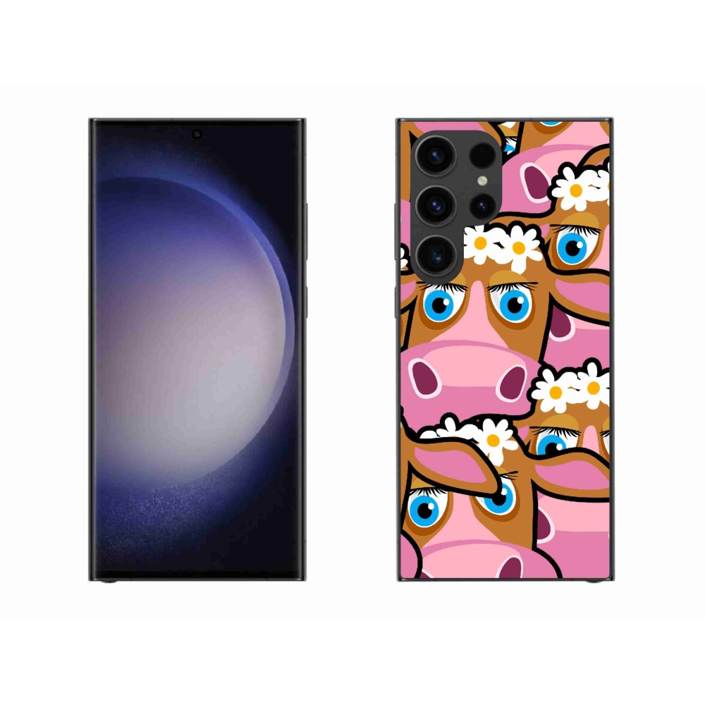Gelový kryt mmCase na Samsung Galaxy S23 Ultra 5G - kreslené kravičky