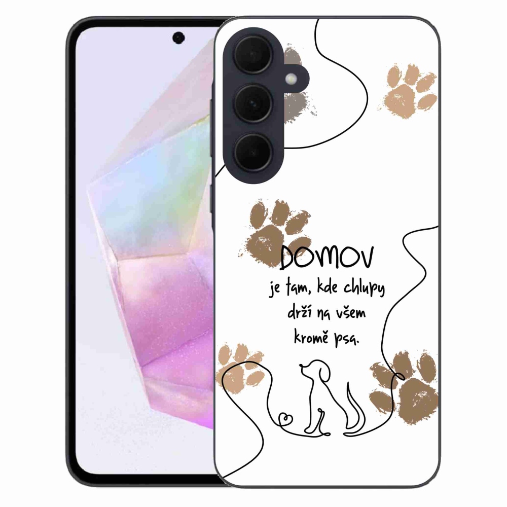 Gelový kryt mmCase na Samsung Galaxy A35 5G - psí motiv bílé pozadí