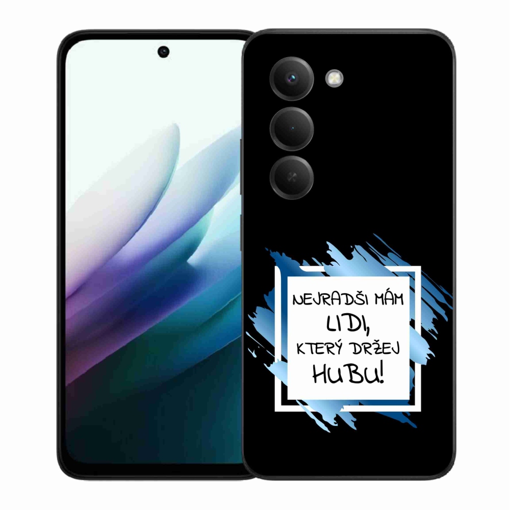 Gelový kryt mmCase na Xiaomi Redmi 15 4G/5G (171mm) - vtipný text 7 bíločerné pozadí