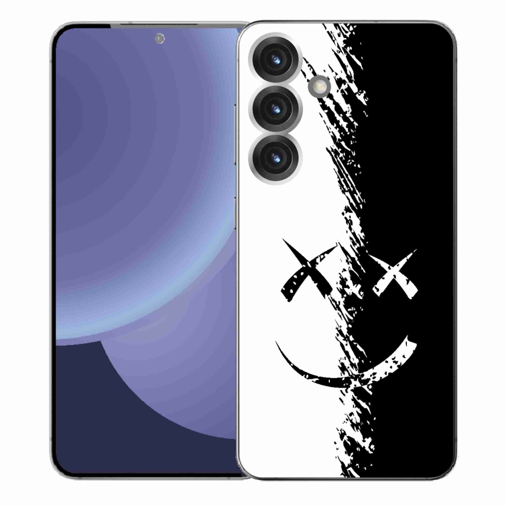 Gelový kryt mmCase na Samsung Galaxy S25+ - černobílý smajlík