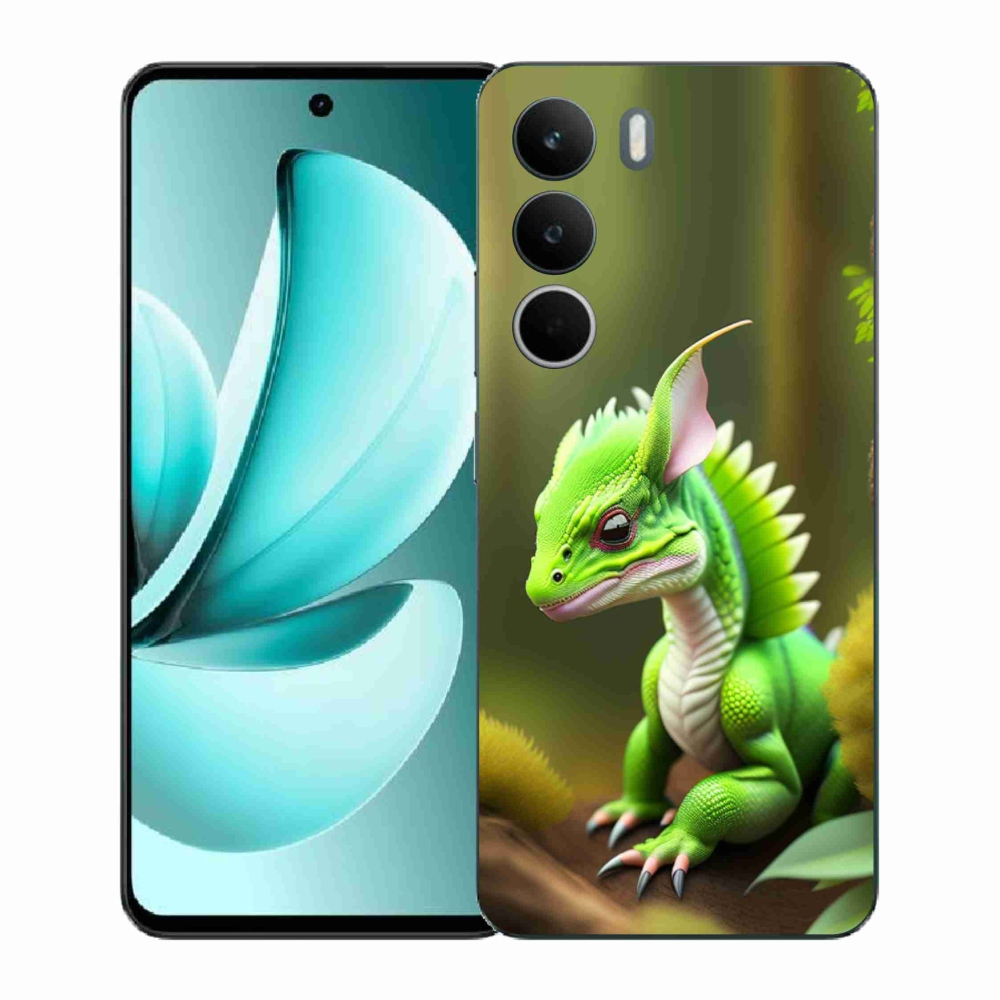 Gelový kryt mmCase na Realme C71 - zelený dráček