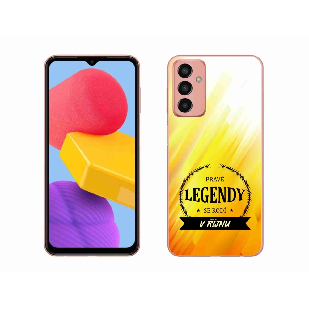 Gelový kryt mmCase na Samsung Galaxy M13 - legendy v říjnu žluté pozadí