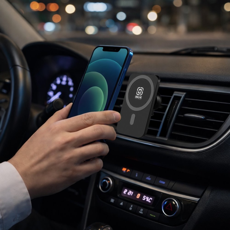 OBAL:ME MagNetix Plate Bezdrátový Nabíjecí Držák do Auta 15W Black