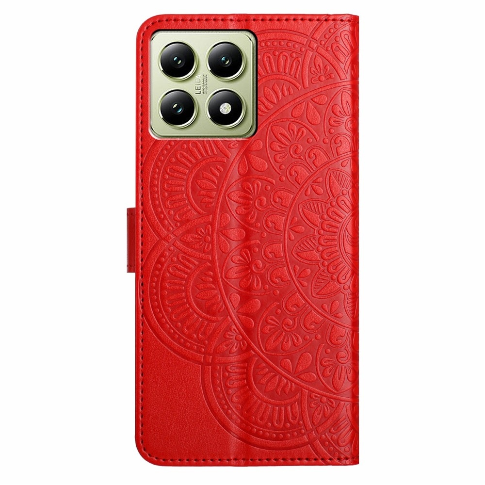 Mandala knížkové pouzdro na Xiaomi 15T Pro - červené