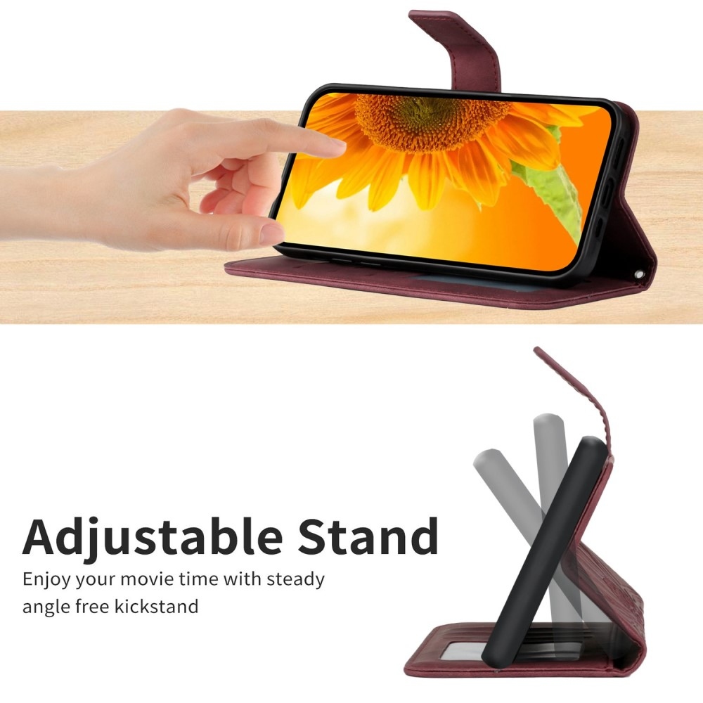 Sunflower knížkové pouzdro na Vivo X80 Lite - vínové
