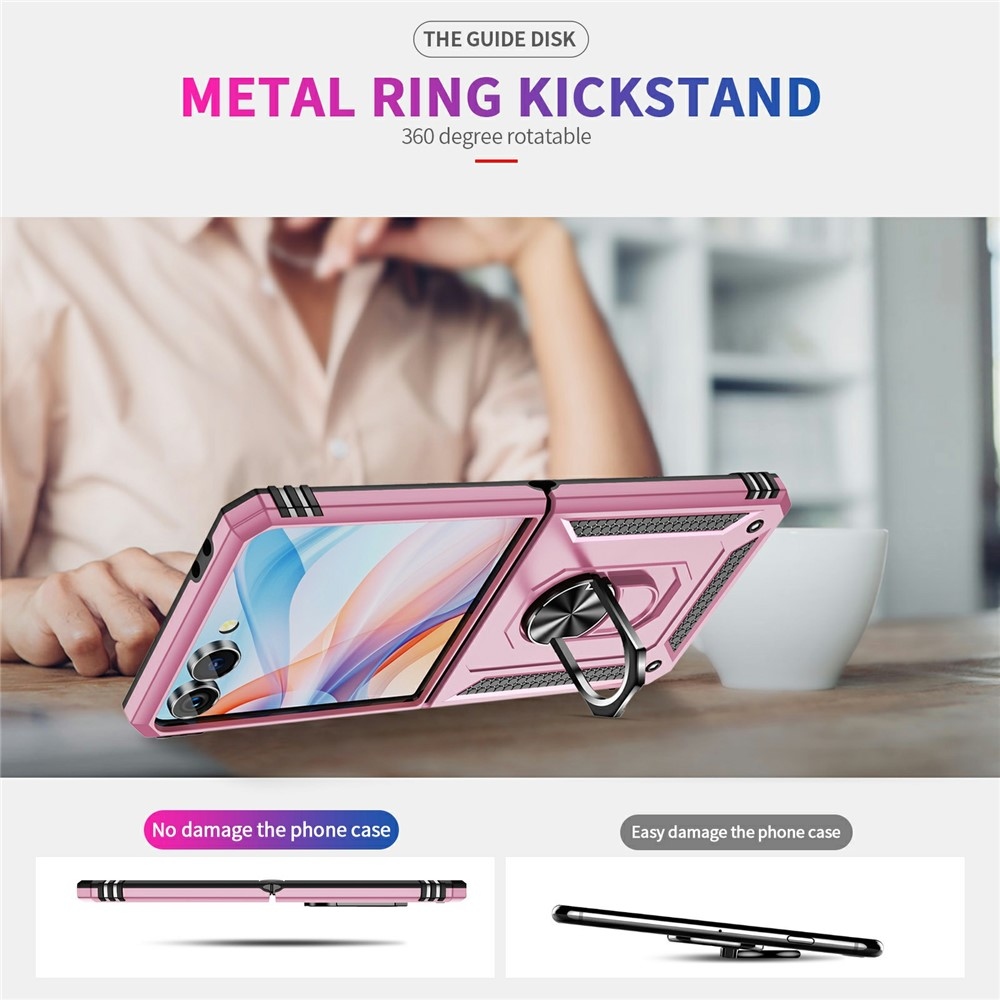 Ring odolný kryt na Samsung Galaxy Z Flip7 5G - růžový