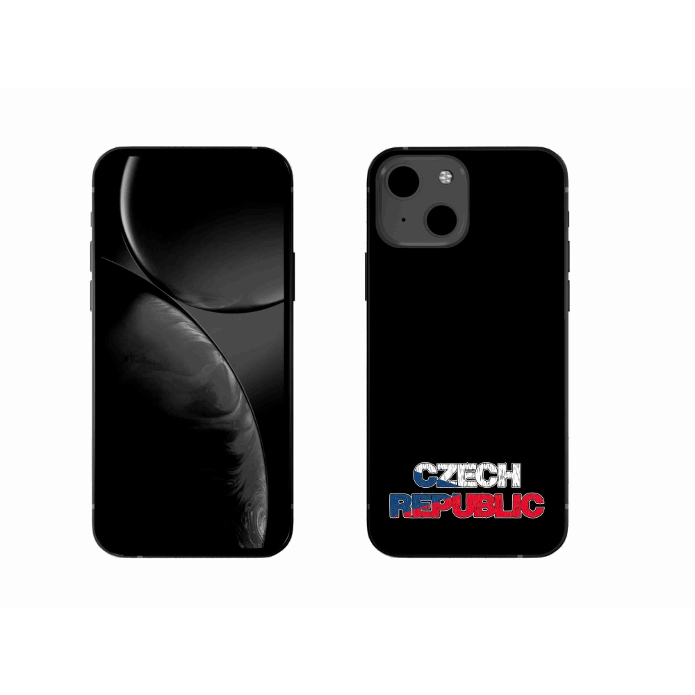 Gelový kryt mmCase na iPhone 13 6.1 - Czech Republic černé pozadí