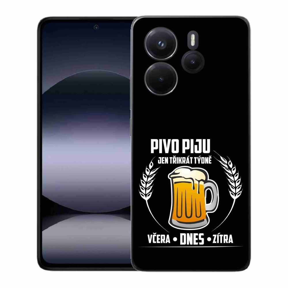 Gelový kryt mmCase na Xiaomi Redmi Note 14 - pivní motiv černé pozadí