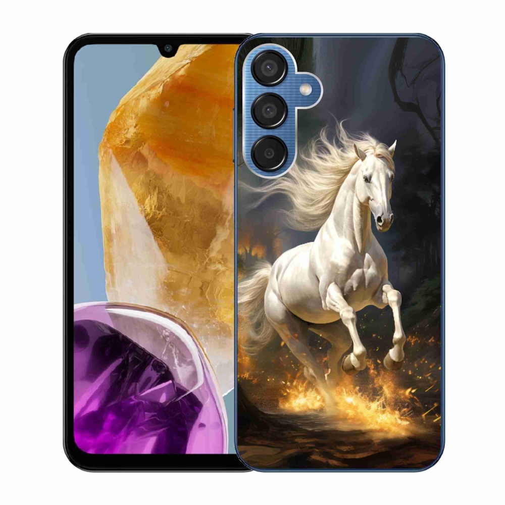 Gelový kryt mmCase na Samsung Galaxy M15 5G - bílý kůň 2