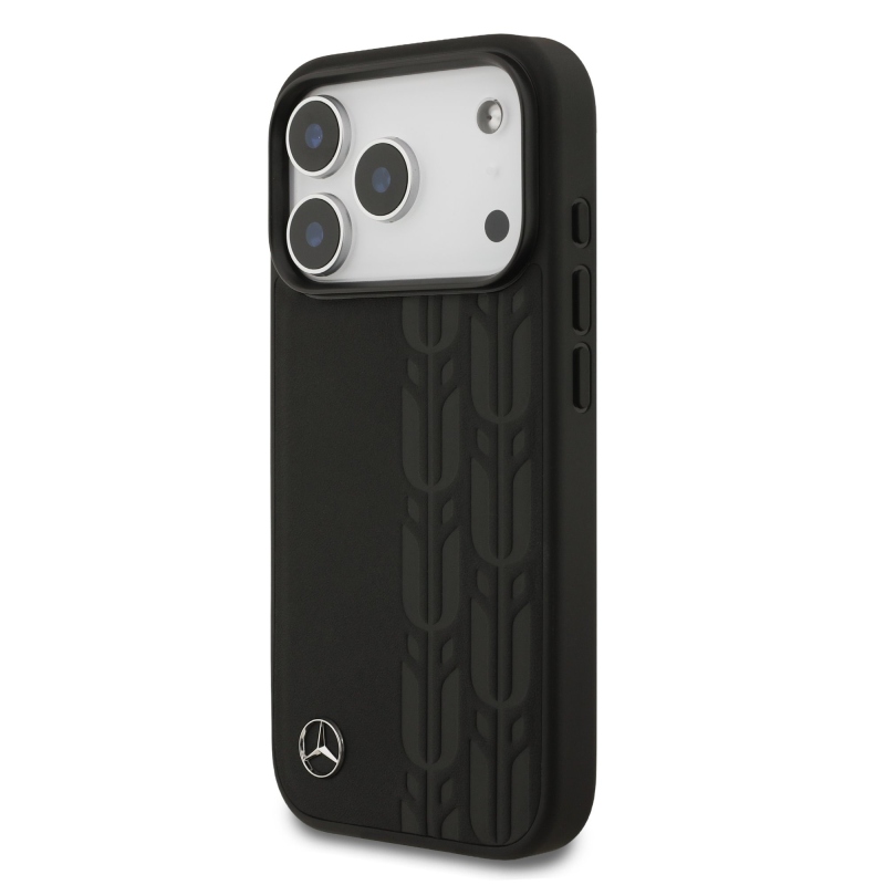 Mercedes Leather Lauer Leaves MagSafe Zadní Kryt pro iPhone 17 Pro Black