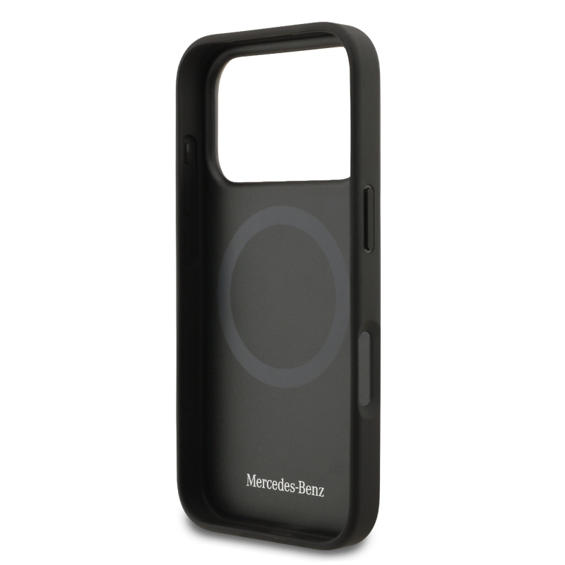 Mercedes Leather Lauer Leaves MagSafe Zadní Kryt pro iPhone 17 Pro Black