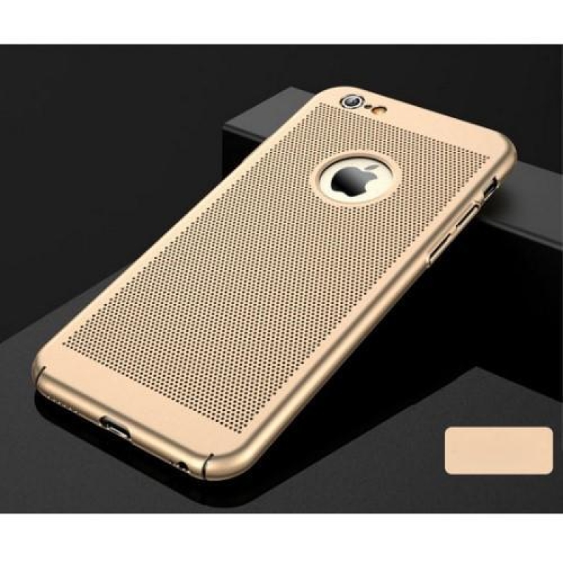 Mesh plastový obal na iPhone 6 Plus a iPhone 6s Plus - zlatý