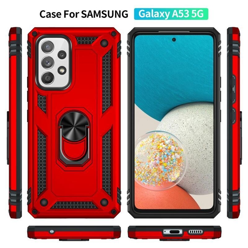 Metal odolný hybridní kryt na mobil Samsung Galaxy A53 5G - červený
