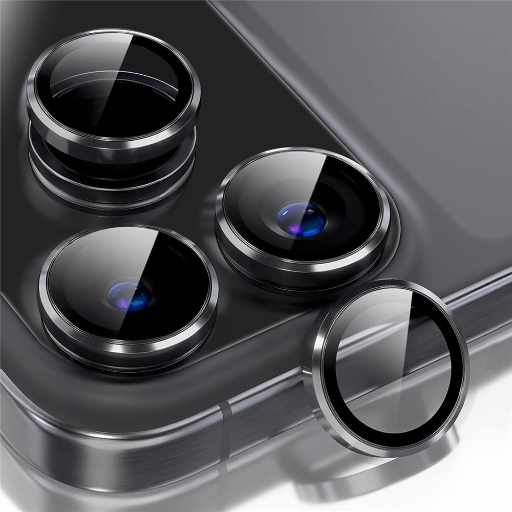 Metal sklo čočky fotoaparátu na mobil iPhone 18 Pro (samostatná skla) - černé