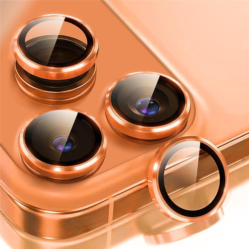 Metal sklo čočky fotoaparátu na mobil iPhone 18 Pro (samostatná skla) - oranžové