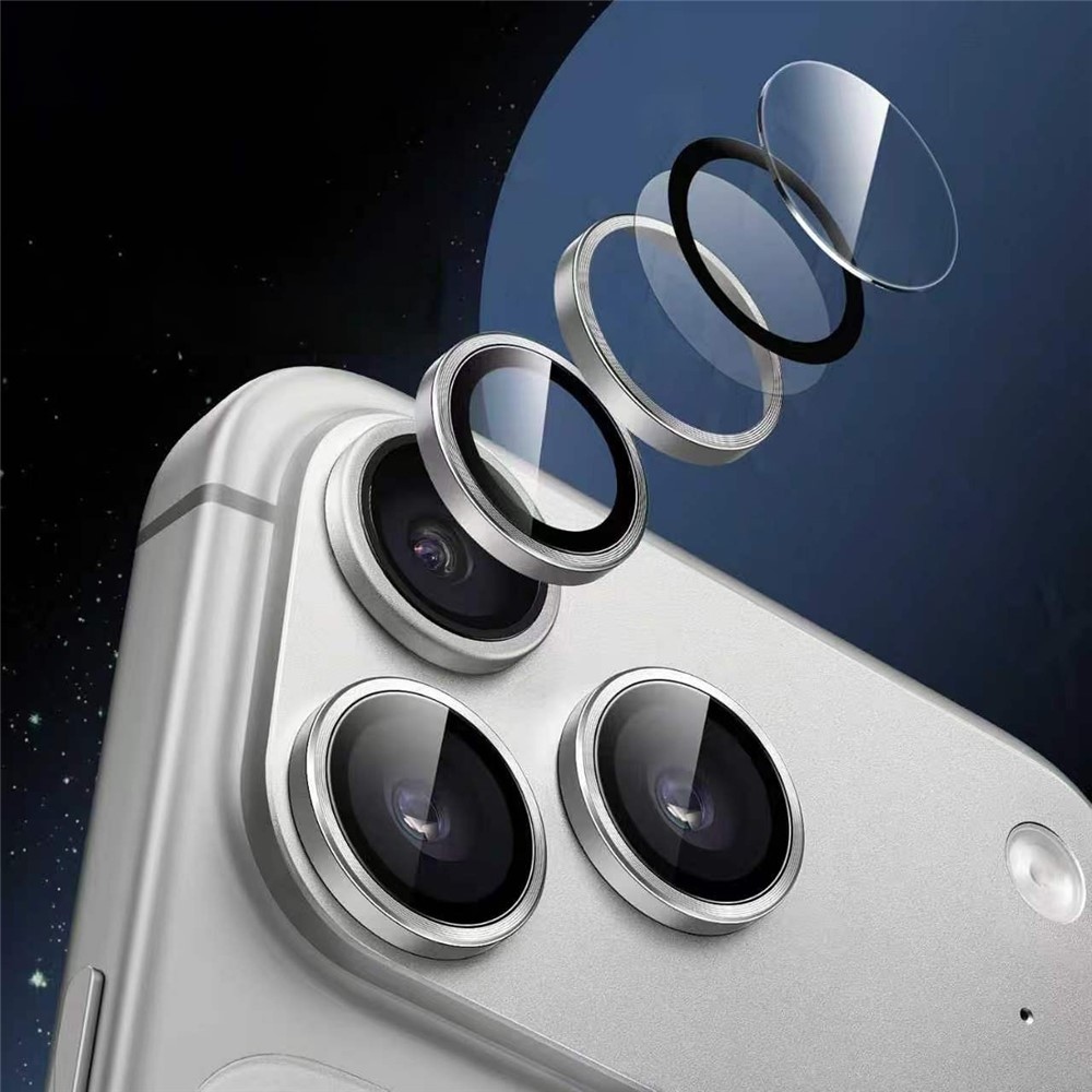 Metal sklo čočky fotoaparátu na mobil iPhone 18 Pro (samostatná skla) - stříbrné