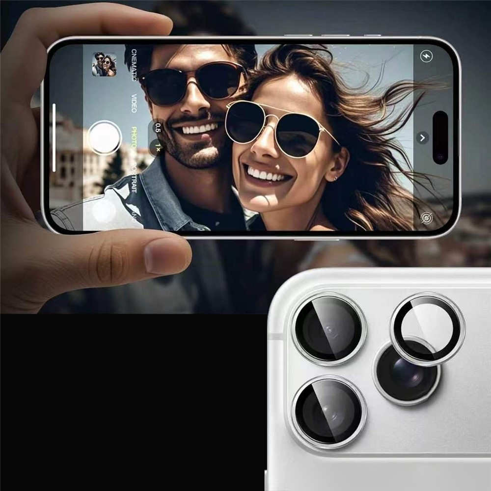 Metal sklo čočky fotoaparátu na mobil iPhone 18 Pro (samostatná skla) - stříbrné