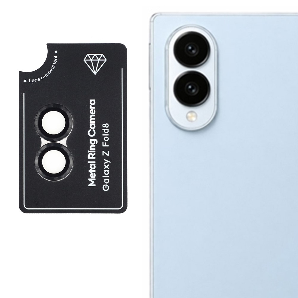 Metal sklo čočky fotoaparátu na Samsung Galaxy Z Fold8 5G (samostatná skla) - černé
