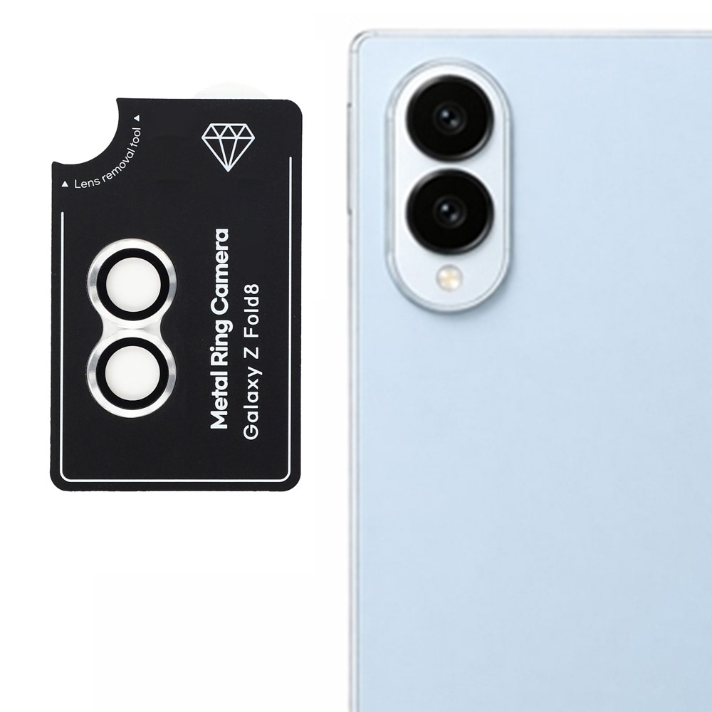 Metal sklo čočky fotoaparátu na Samsung Galaxy Z Fold8 5G (samostatná skla) - stříbrné