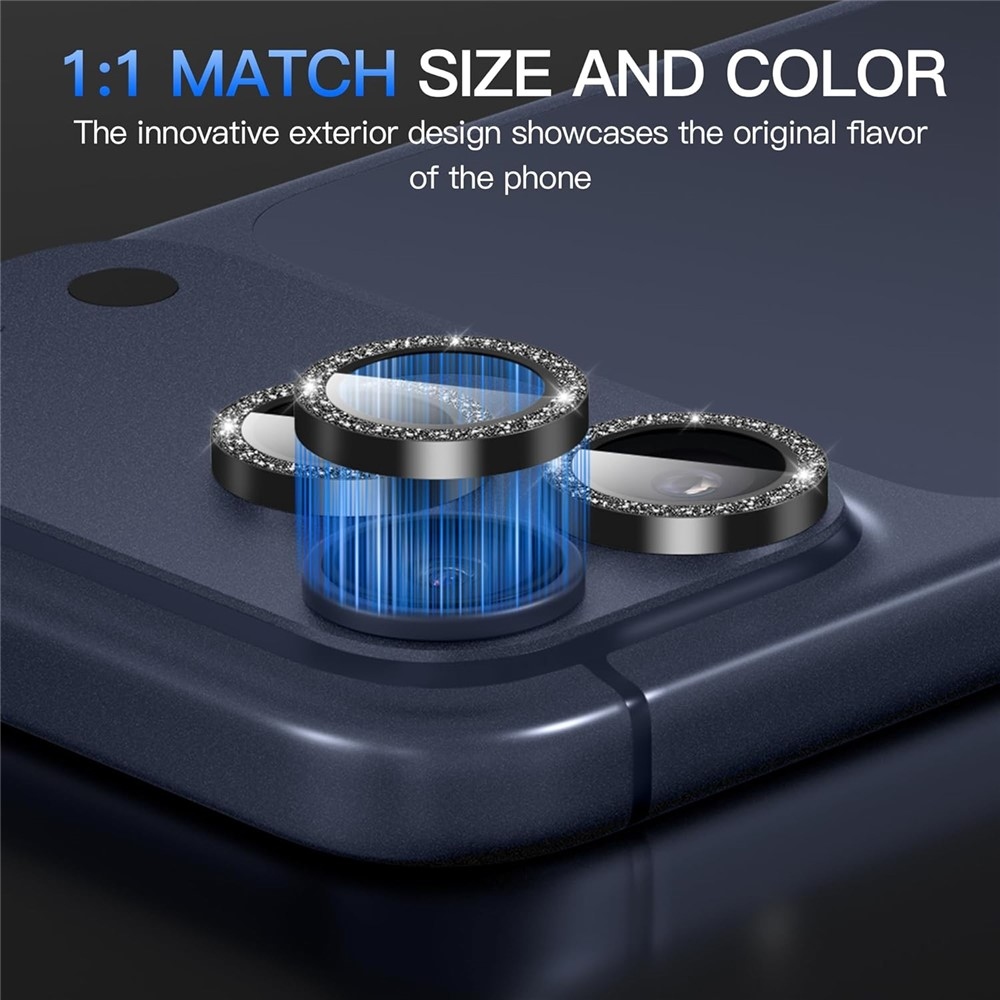 Metal sklo čočky fotoaparátu (samostatná skla) na mobil iPhone 18 Pro Max - černé