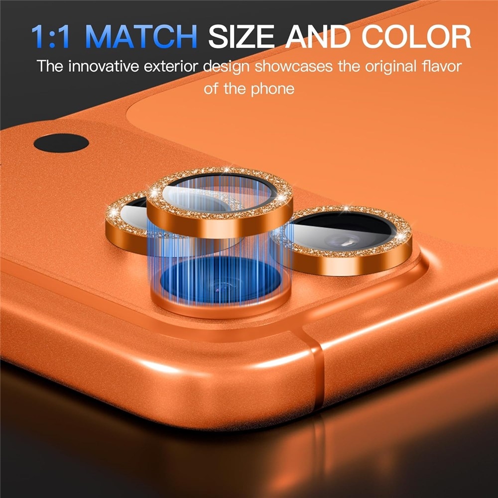 Metal sklo čočky fotoaparátu (samostatná skla) na mobil iPhone 18 Pro Max - oranžové