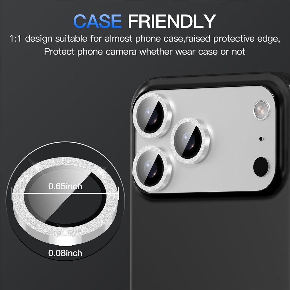 Metal sklo čočky fotoaparátu (samostatná skla) na mobil iPhone 18 Pro Max - stříbrné