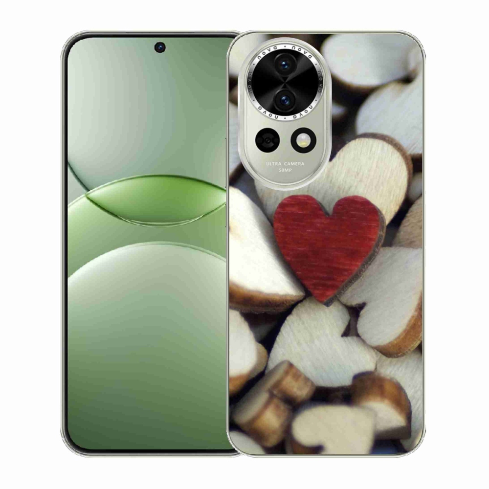 Gelový kryt mmCase na Huawei Nova 13 5G - gravírované červené srdce 