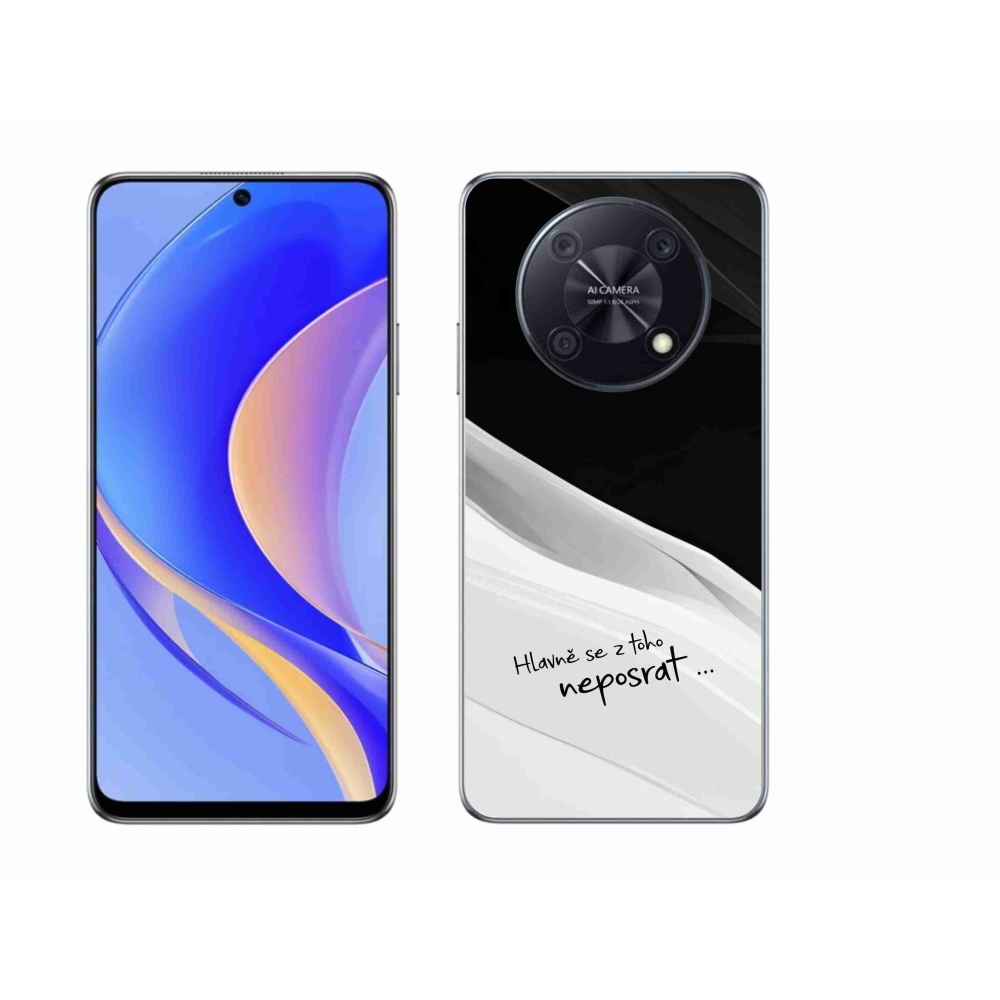Gelový kryt mmCase na Huawei Nova Y90 - vtipný text 13 bíločerné pozadí