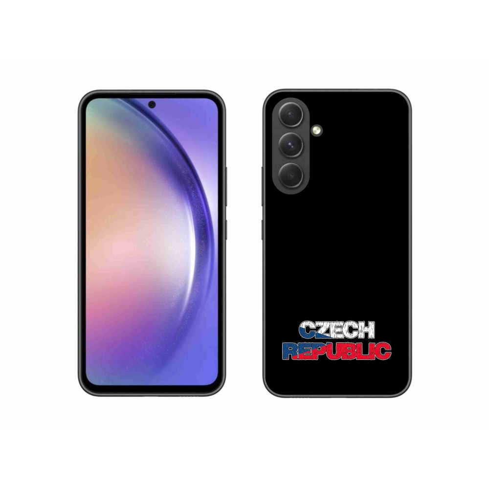 Gelový kryt mmCase na Samsung Galaxy A54 5G - Czech Republic černé pozadí