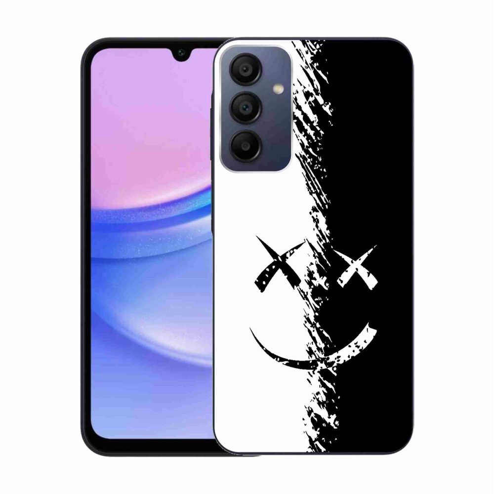 Gelový kryt mmCase na Samsung Galaxy A15 4G/5G - černobílý smajlík