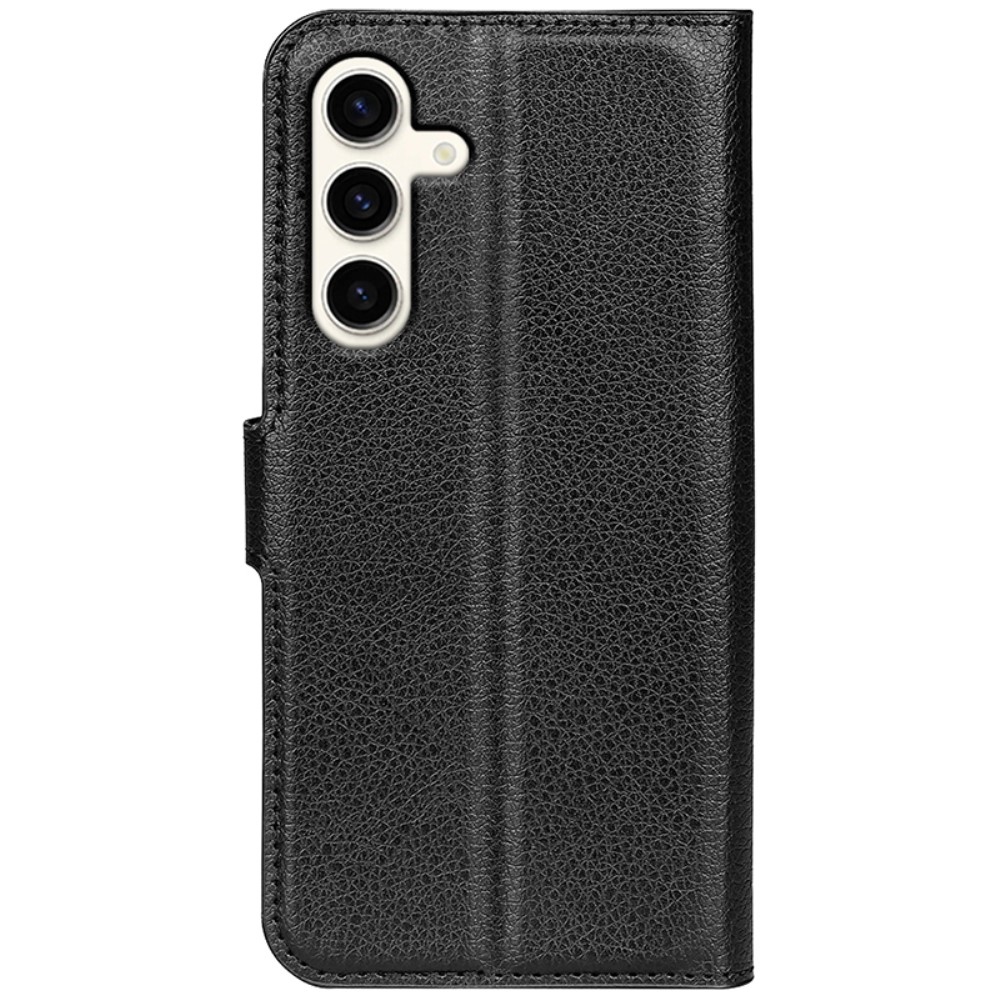 Litchi knížkové pouzdro na Samsung Galaxy S24+ - černé
