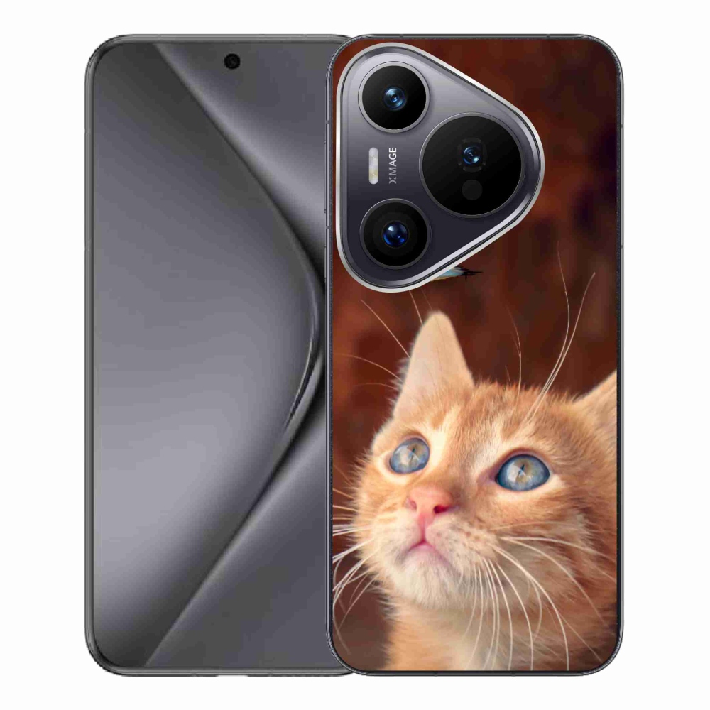 Gelový kryt mmCase na Huawei Pura 70 Pro - motýl a kotě