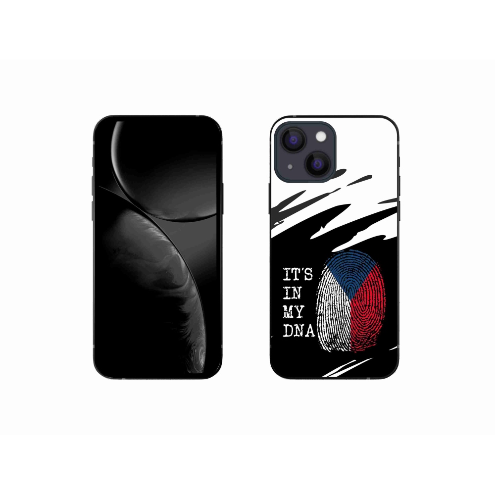 Gelový kryt mmCase na iPhone 13 mini 5.4 - vlajka otisk prstu černobílé pozadí