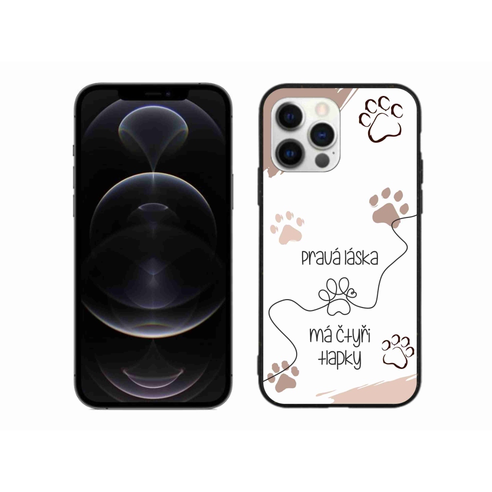 Gelový kryt mmCase na iPhone 12 Pro Max - psí motiv 1 bílé pozadí