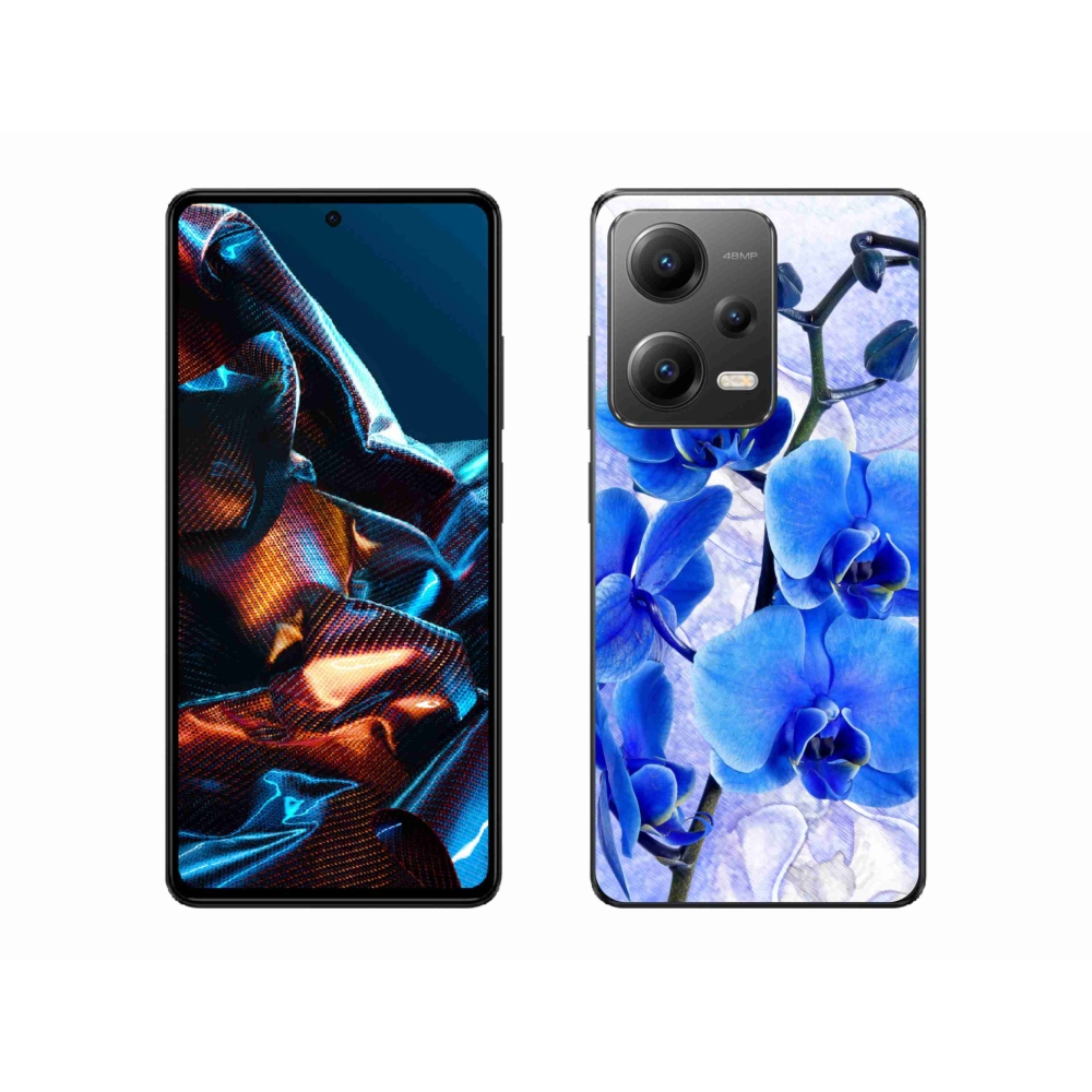 Gelový kryt mmCase na mobil Xiaomi Redmi Note 12 Pro 5G - modré květy