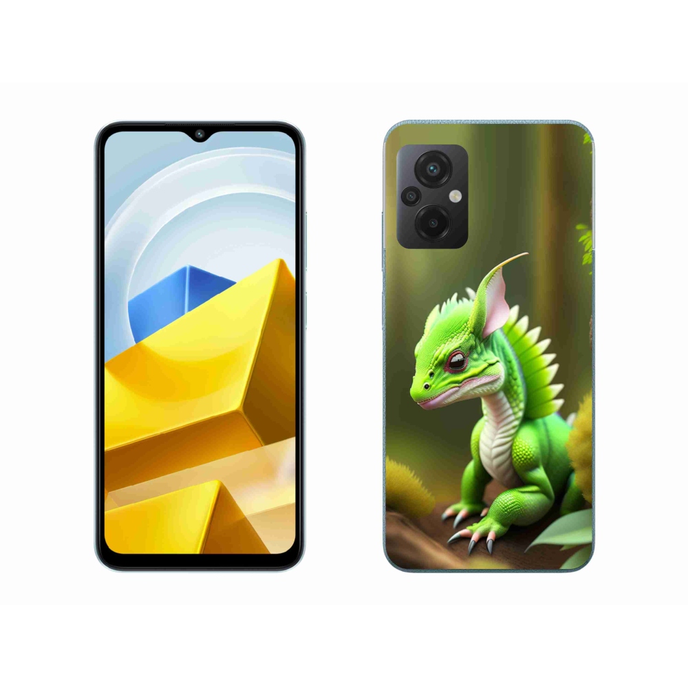 Gelový kryt mmCase na Xiaomi Poco M5 4G - zelený dráček