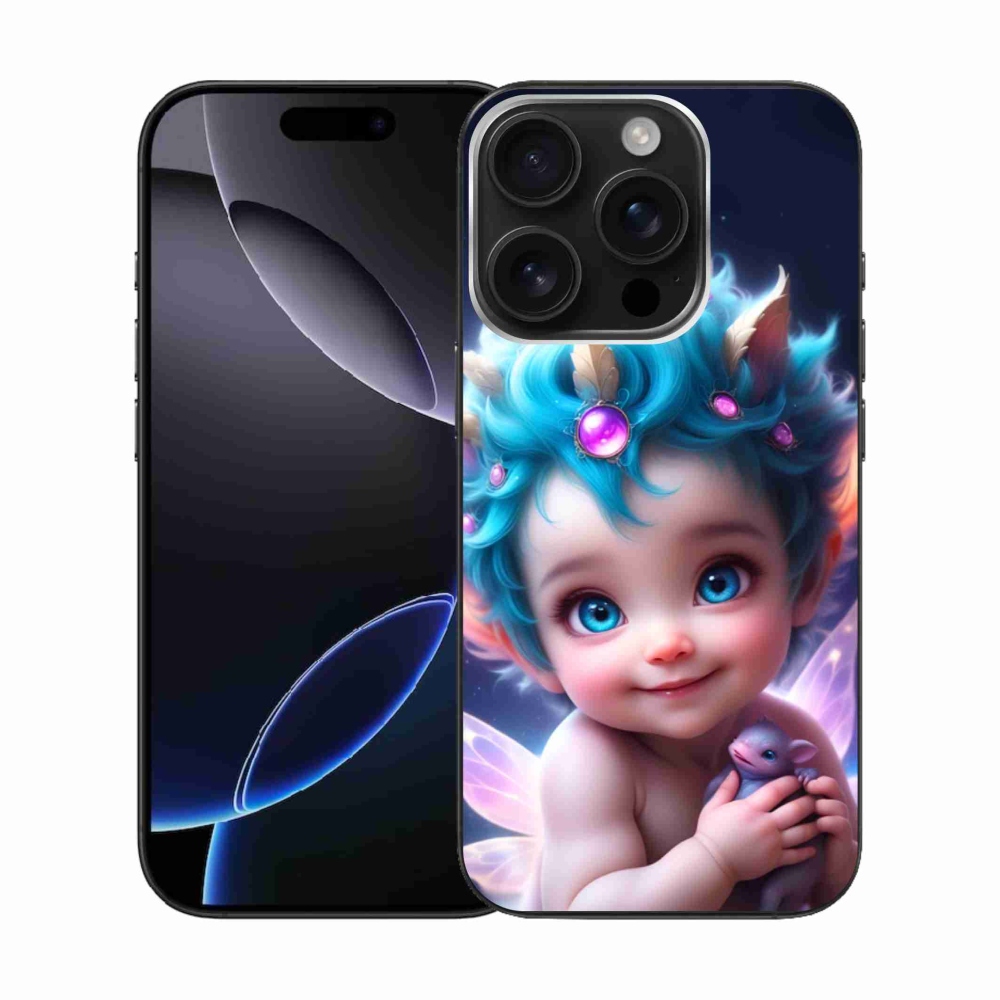 Gelový kryt mmCase na iPhone 16 Pro - dítě s motýlími křídly