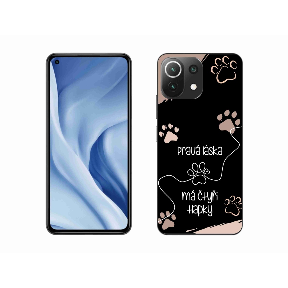 Gelový kryt mmCase na Xiaomi 11 Lite 5G NE - psí motiv 1 černé pozadí