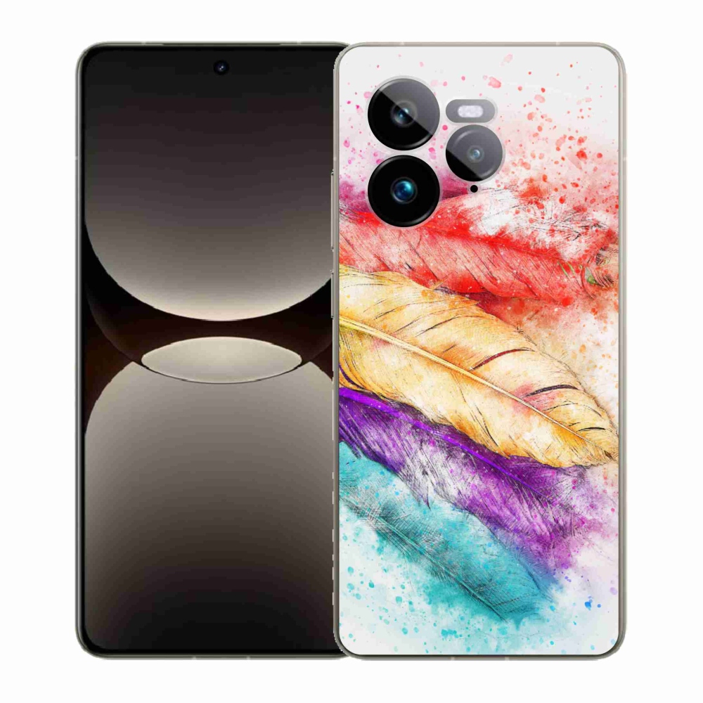 Gelový kryt mmCase na Realme GT 7 Pro 5G - barevné peří