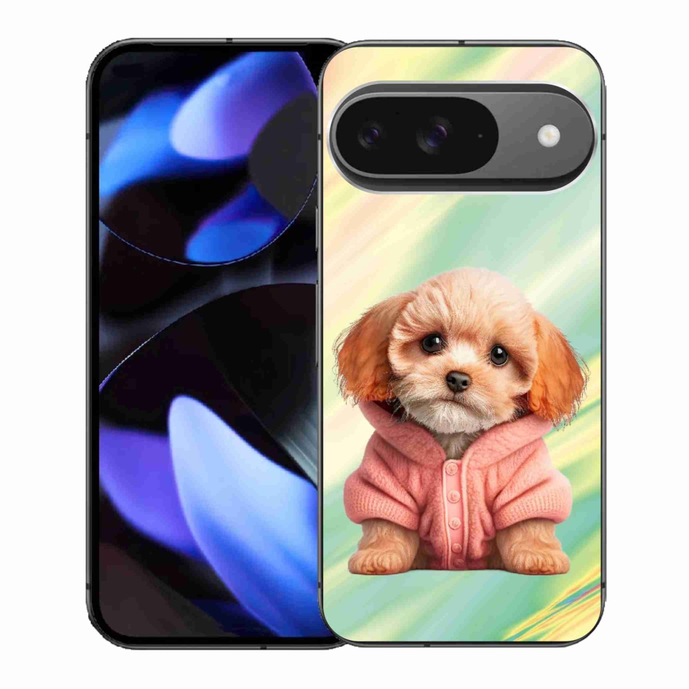 Gelový kryt mmCase na Google Pixel 9/9 Pro - štěně ve svetru