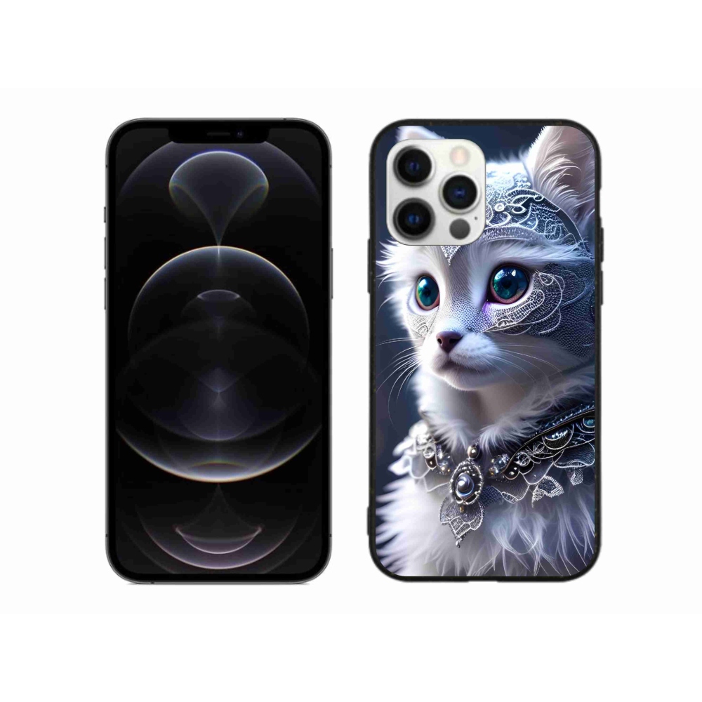 Gelový kryt mmCase na iPhone 12 Pro Max - bílá kočka