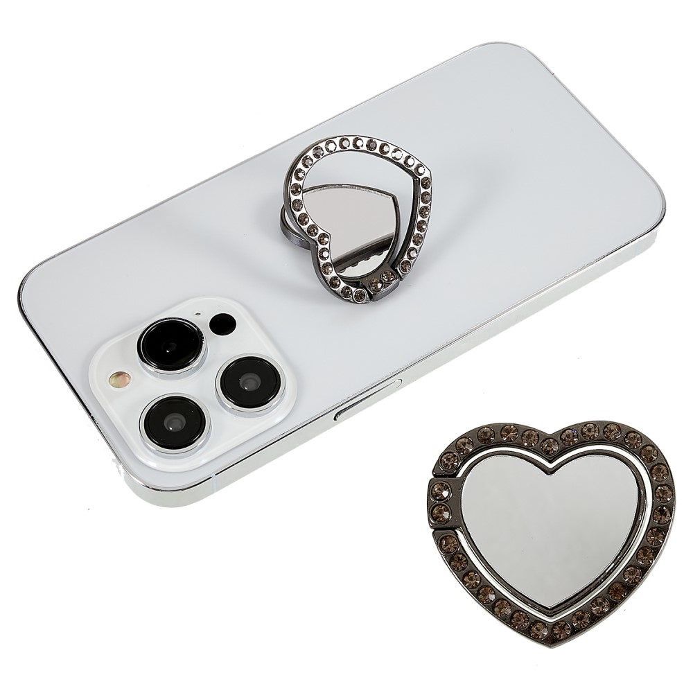 Heart zrcadlový držák na prst na mobilní telefon - zelený