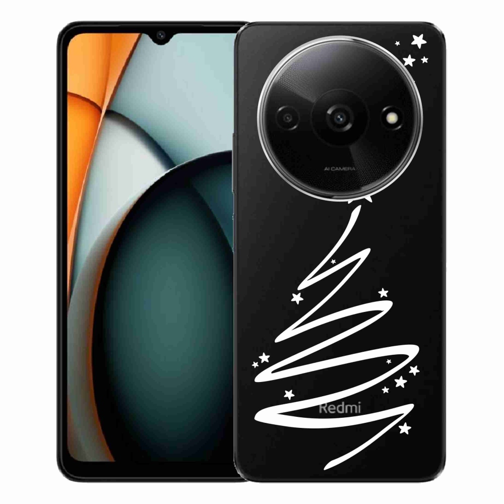 Gelový kryt mmCase na Xiaomi Redmi A3 - bílý stromeček na průhledném pozadí