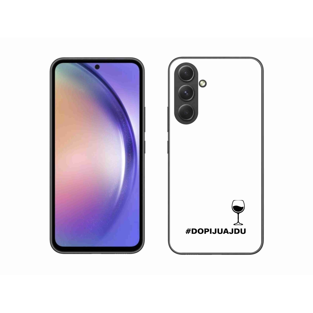 Gelový kryt mmCase na Samsung Galaxy A54 5G - vinný motiv bílé pozadí