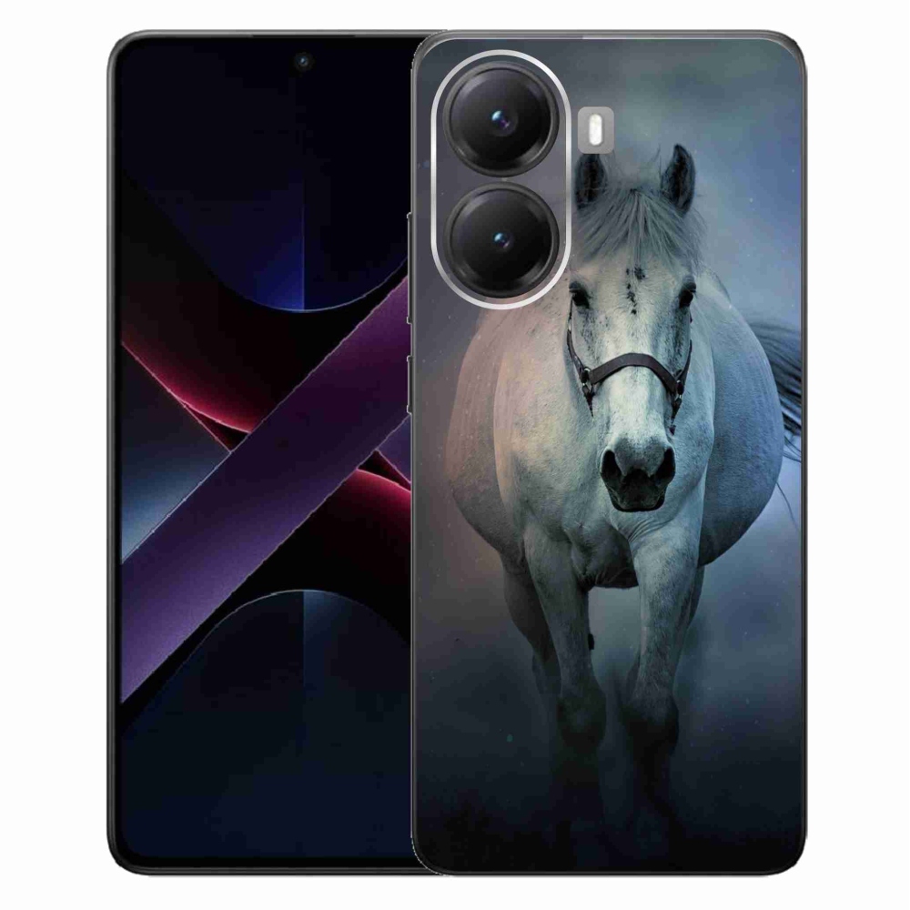 Gelový kryt mmCase na Xiaomi Poco X7 Pro 5G - běžící bílý kůň