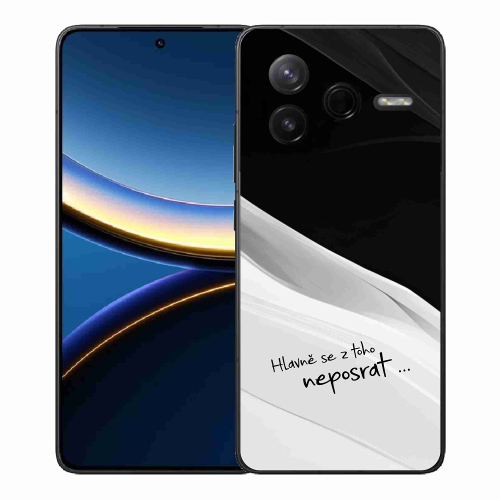 Gelový kryt mmCase na Xiaomi Poco F7 Pro - vtipný text 13 bíločerné pozadí