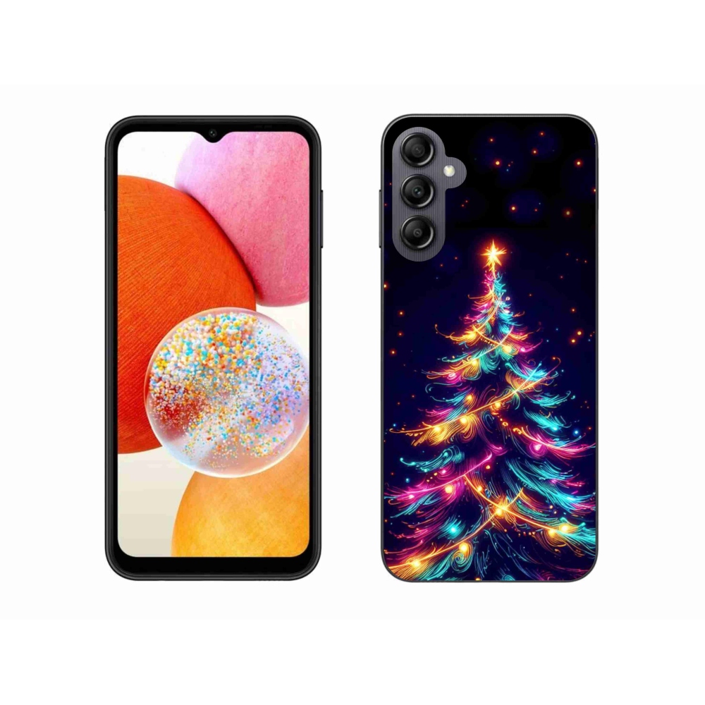 Gelový kryt mmCase na Samsung Galaxy A14 4G/5G - neonový vánoční stromek