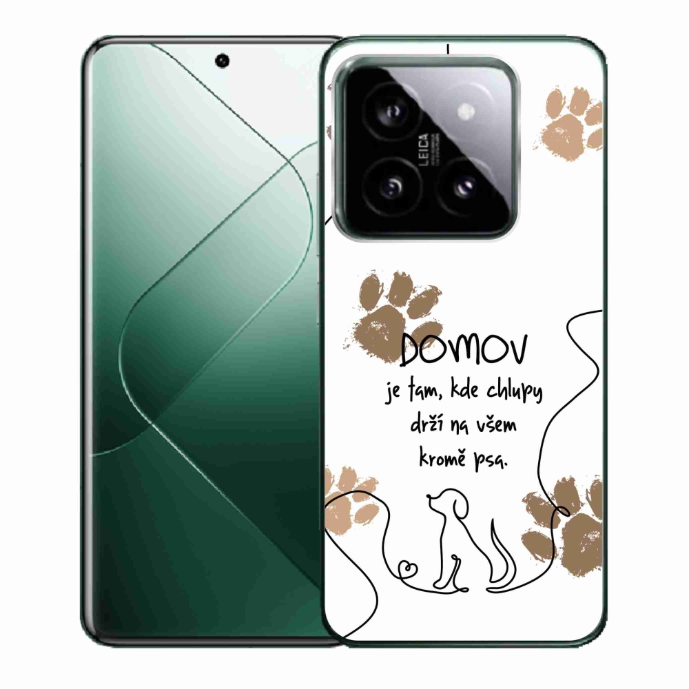Gelový kryt mmCase na Xiaomi 14 - psí motiv bílé pozadí