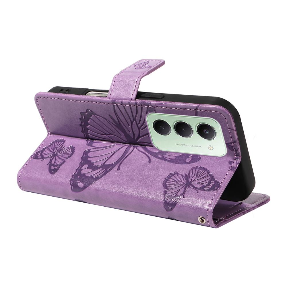 Big Butterfly knížkové pouzdro na Xiaomi Redmi 15 4G (171mm) - fialové